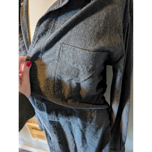 Mens Grey button down Woolrich long sleeve size L Long - Picture 3 of 6